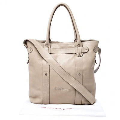 Pre-owned Ferragamo Beige Leather Handbags