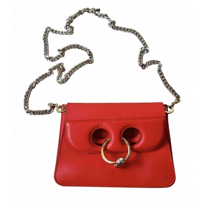 Pre-owned Jw Anderson Pierce Leather Bag In Red