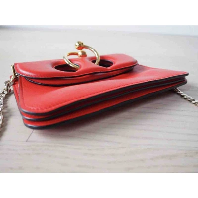 Pre-owned Jw Anderson Pierce Leather Bag In Red