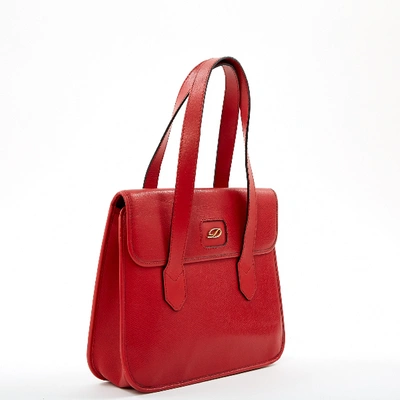 Pre-owned St Dupont Leather Handbag In Red