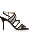 JIMMY CHOO Vora Suede And Mesh Sandals