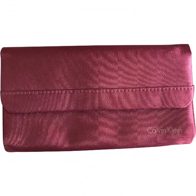 Pre-owned Calvin Klein Clutch Bag In Purple