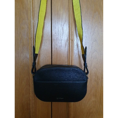 Pre-owned Off-white Leather Crossbody Bag In Black