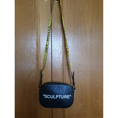 Pre-owned Off-white Leather Crossbody Bag In Black