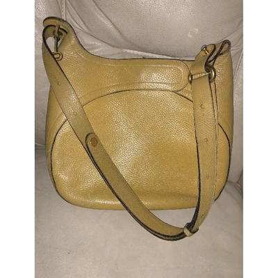 Pre-owned Delvaux Leather Handbag In Yellow
