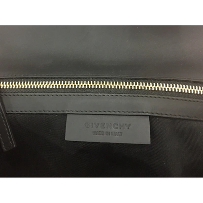 Pre-owned Givenchy Obsedia Leather Clutch Bag In Black