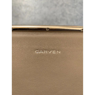 Pre-owned Carven Leather Crossbody Bag In Beige