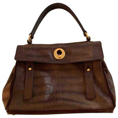 Pre-owned Saint Laurent Muse Ii Brown Leather Handbag