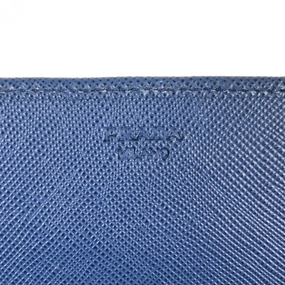 Pre-owned Prada Blue Leather Clutch Bag