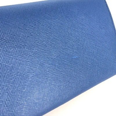 Pre-owned Prada Blue Leather Clutch Bag