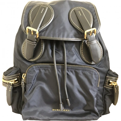 Pre-owned Burberry The Rucksack Navy Backpack