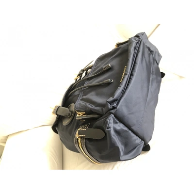 Pre-owned Burberry The Rucksack Navy Backpack