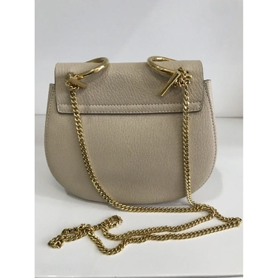Pre-owned Chloé Drew Leather Handbag In Beige