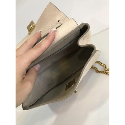 Pre-owned Chloé Drew Leather Handbag In Beige
