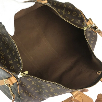 Pre-owned Louis Vuitton Keepall Brown Cloth Travel Bag