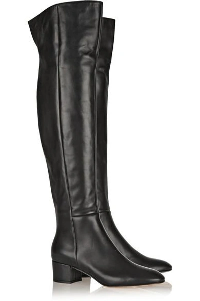 Shop Gianvito Rossi - Leather Over-the-knee Boots - Black