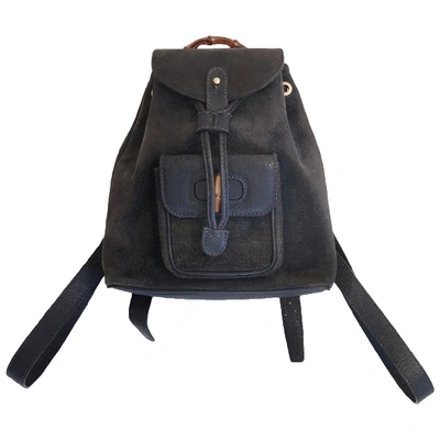 Pre-owned Gucci Backpack In Navy