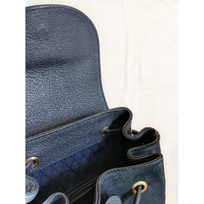 Pre-owned Gucci Backpack In Navy