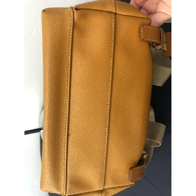 Pre-owned Trussardi Leather Backpack In Camel