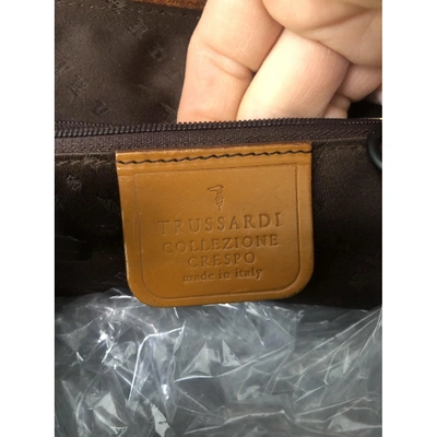 Pre-owned Trussardi Leather Backpack In Camel