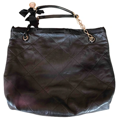 Pre-owned Lanvin Amalia Leather Handbag In Black