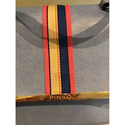 Pre-owned Pinko Leather Handbag In Blue
