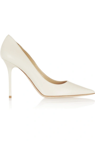 Shop Jimmy Choo Abel Leather Pumps In White
