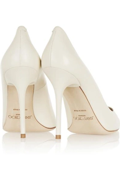 Shop Jimmy Choo Abel Leather Pumps In White