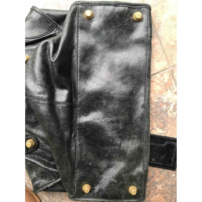 Pre-owned Balenciaga Weekender Leather Handbag In Black