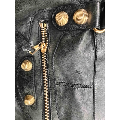 Pre-owned Balenciaga Weekender Leather Handbag In Black