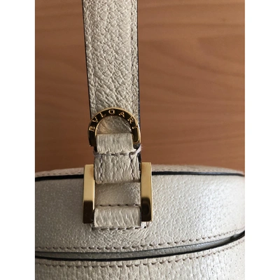 Pre-owned Bulgari Leather Handbag In Ecru