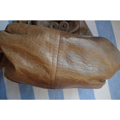 Pre-owned Gerard Darel Tote Flower Camel Leather Handbag