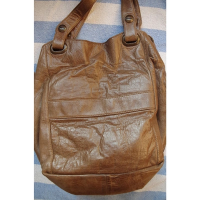 Pre-owned Gerard Darel Tote Flower Camel Leather Handbag