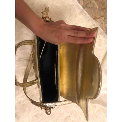 Pre-owned Versace Gold Python Handbag