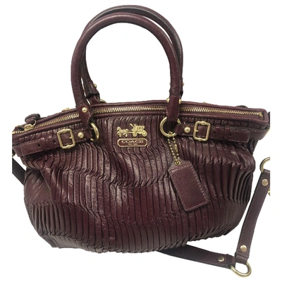 Pre-owned Coach Burgundy Leather Handbag