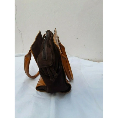 Pre-owned Romeo Gigli Brown Patent Leather Handbag