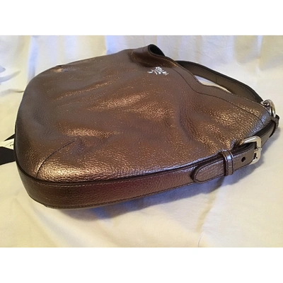 Pre-owned Prada Leather Handbag In Metallic