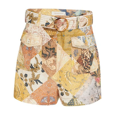 Shop Zimmermann Brightside Piped Shorts In Batik Patch