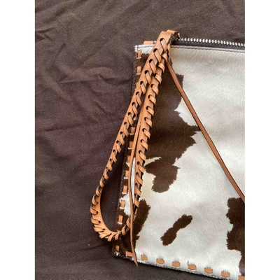 Pre-owned Elena Ghisellini Pony-style Calfskin Clutch Bag In Brown