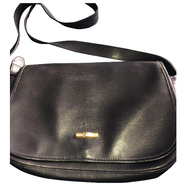 longchamp navy leather bag