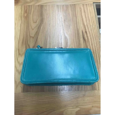 Pre-owned Cromia Turquoise Leather Handbag