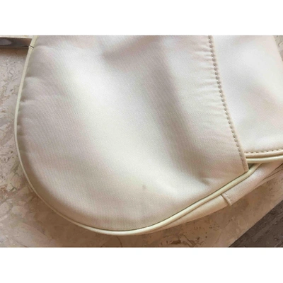 Pre-owned Dior Saddle Silk Handbag In Ecru