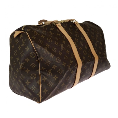 Pre-owned Louis Vuitton Keepall Brown Cloth Travel Bag