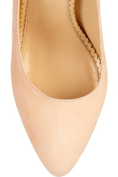 Shop Charlotte Olympia Cindy Suede Platform Pumps In Pink