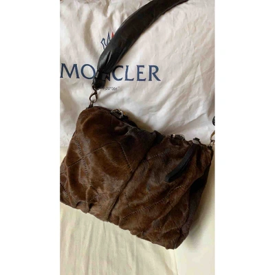 Pre-owned Moncler Leather Handbag In Brown