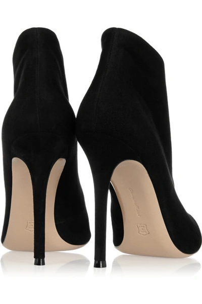 Shop Gianvito Rossi Vamp 105 Suede Ankle Boots In Black