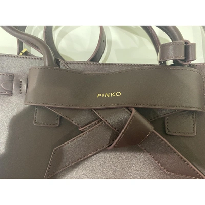 Pre-owned Pinko Leather Handbag In Burgundy