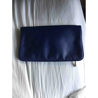 Pre-owned Lk Bennett Leather Clutch Bag In Blue