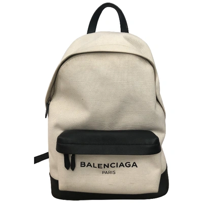 Pre-owned Balenciaga Cloth Backpack In Beige