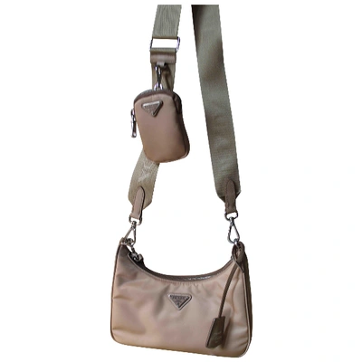 Pre-owned Prada Re-edition Beige Cloth Handbag